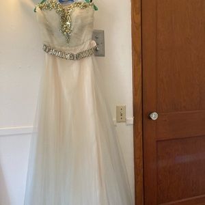 Sherri hill blue/aqua prom dress